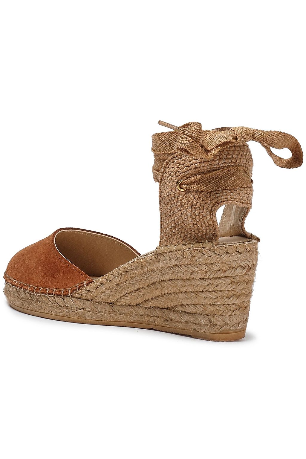 IRIS & INK Peyton canvas and suede wedge espadrilles