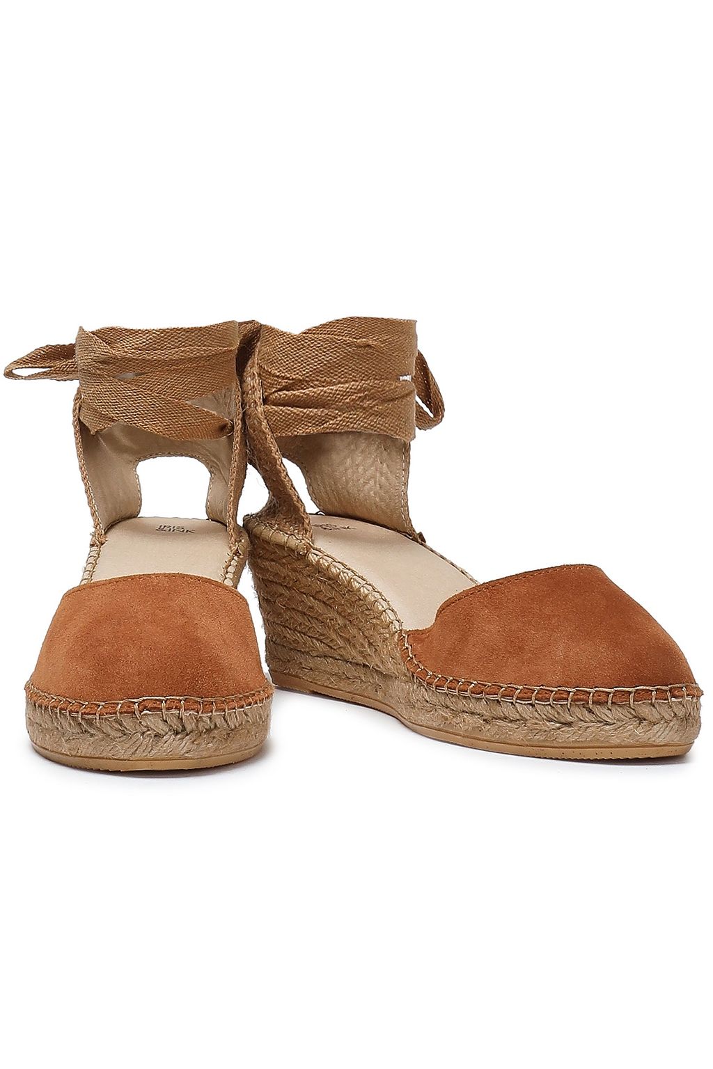 IRIS & INK Peyton canvas and suede wedge espadrilles