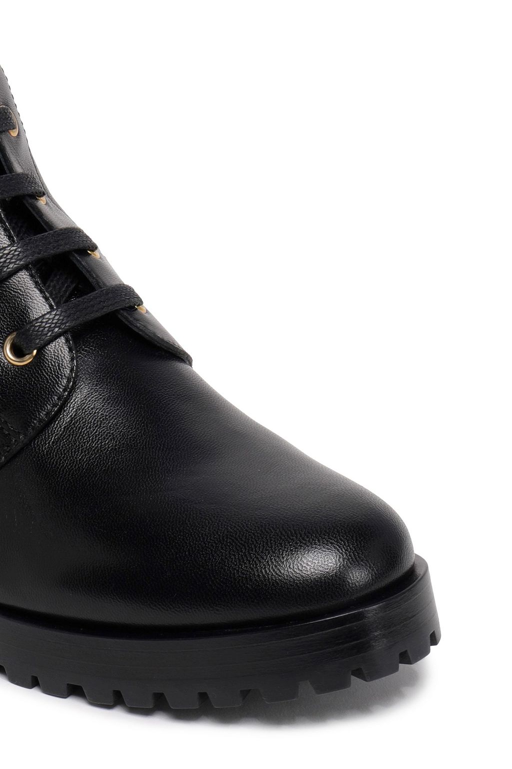 SERGIO ROSSI Zip-detailed buckled leather combat boots