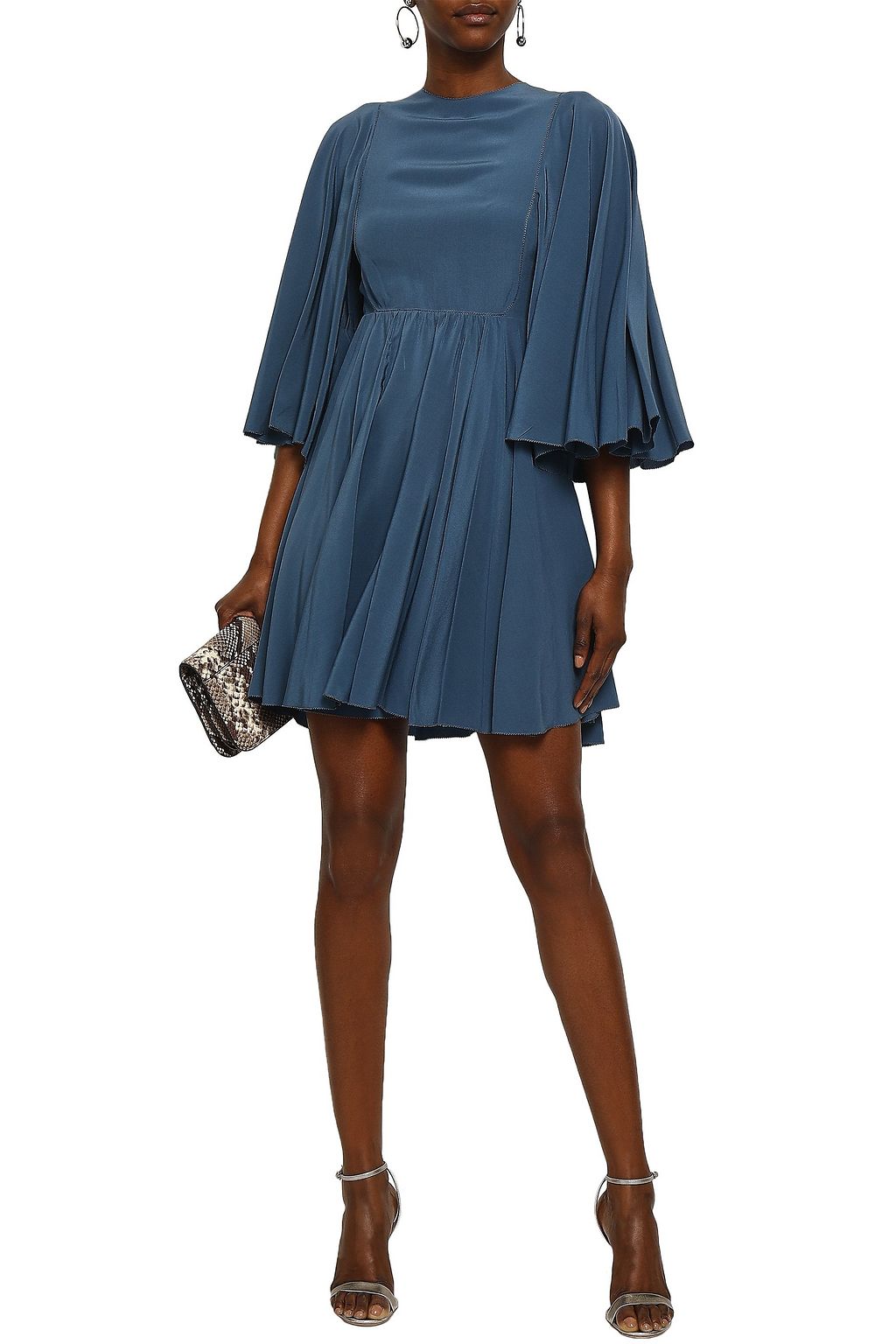 VALENTINO GARAVANI Gathered silk crepe de chine mini dress