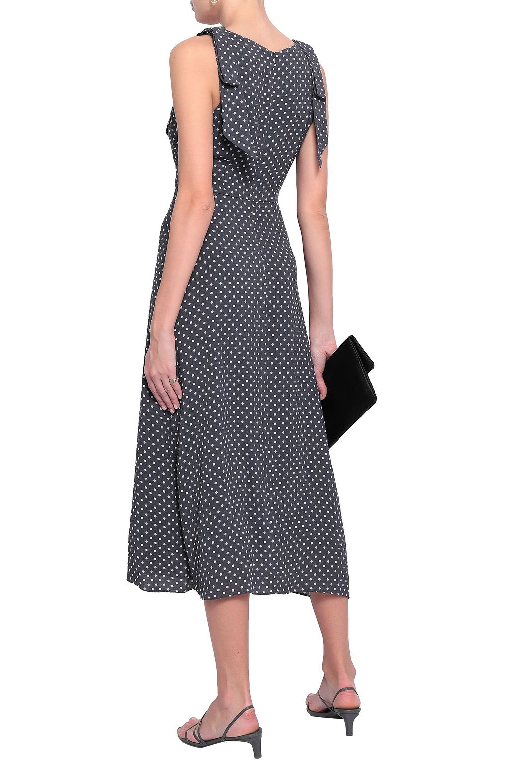 ZIMMERMANN Bow-detailed polka-dot crepe midi dress