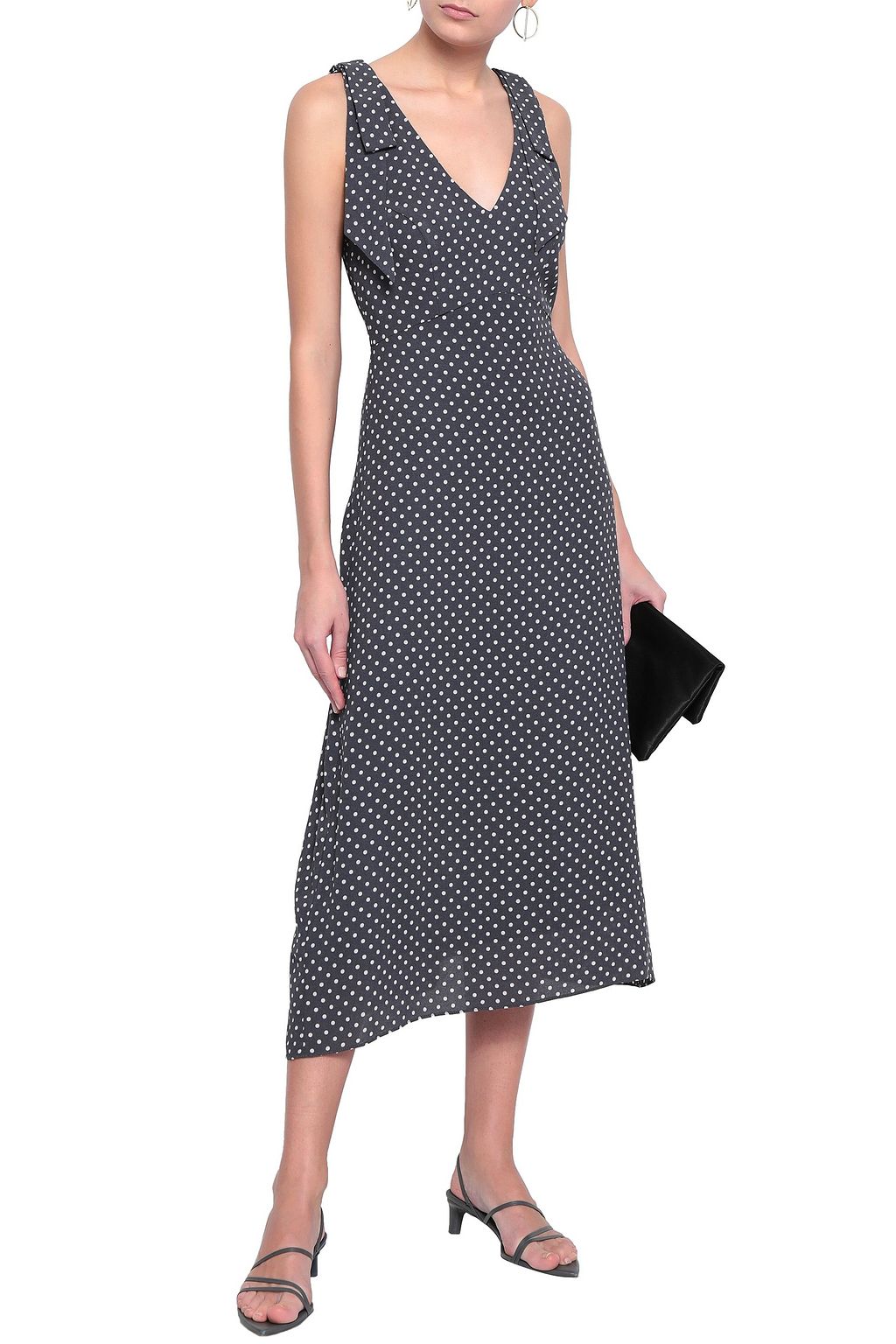 ZIMMERMANN Bow-detailed polka-dot crepe midi dress