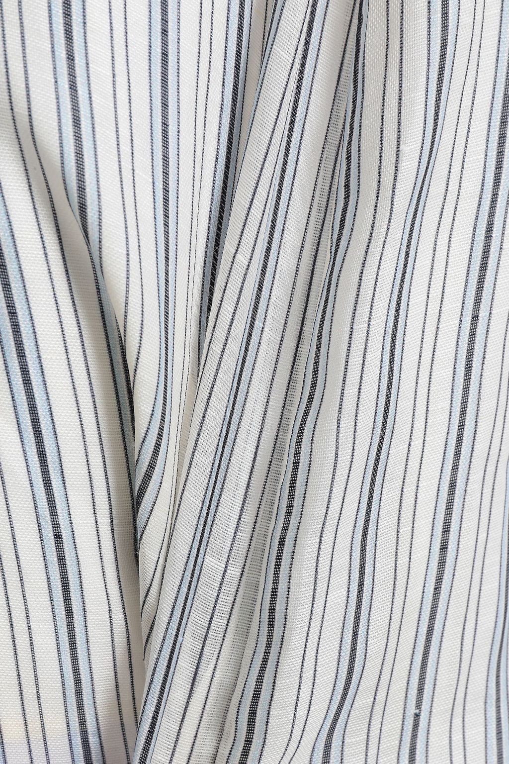 ZIMMERMANN Painted Heart tiered striped linen and silk-blend midi skirt