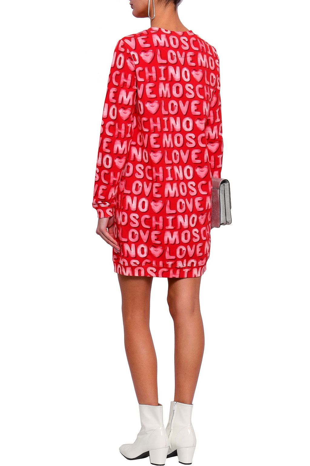 LOVE MOSCHINO Printed stretch-cotton jersey mini dress