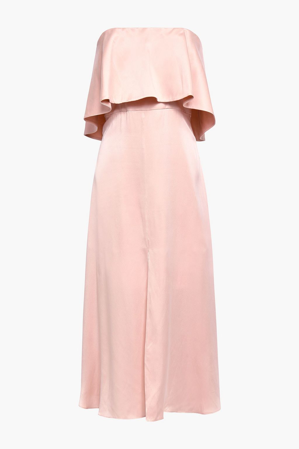 pink strapless ruffle dress