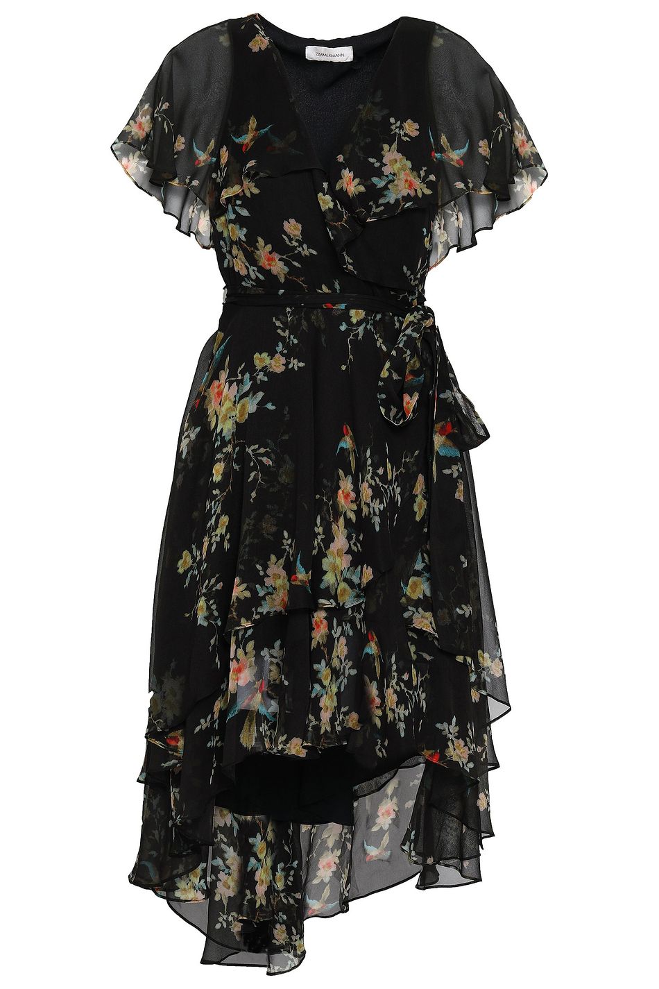 zimmermann black wrap dress
