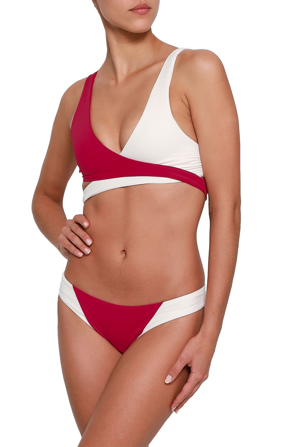 TORI PRAVER SWIMWEAR Maelyn two-tone low-rise bikini briefs