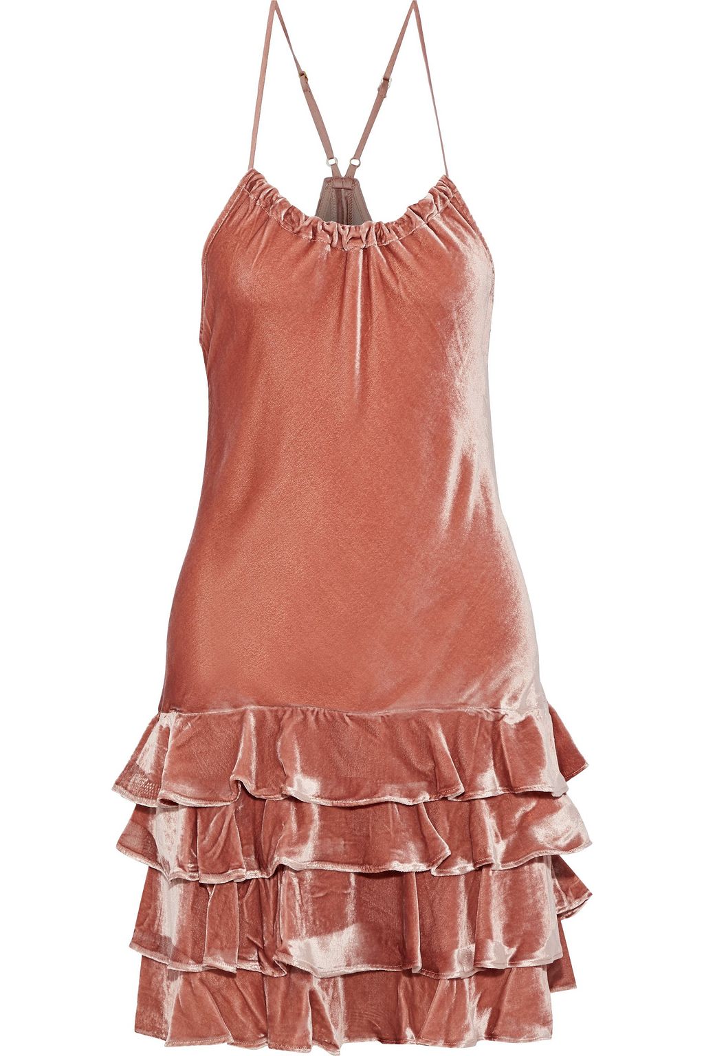 self portrait tiered velvet mini dress