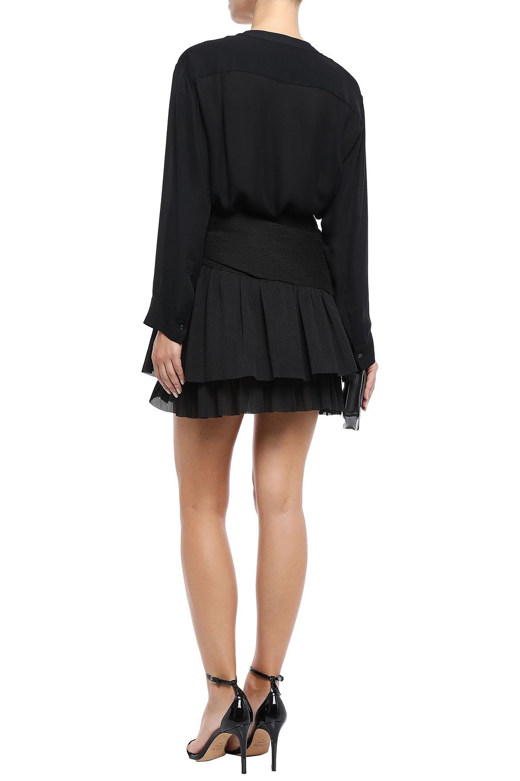 ZIMMERMANN Tiered floral-print chiffon plissé mini skirt