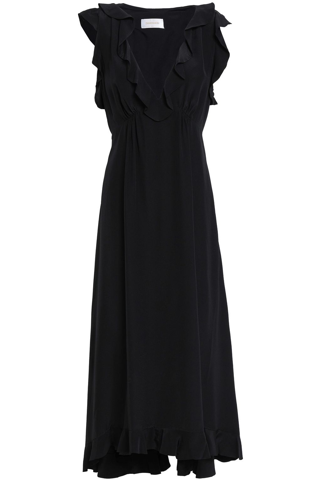 zimmermann black ruffle dress