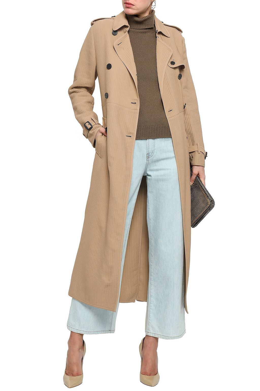 VALENTINO GARAVANI Quilted silk-crepe trench coat