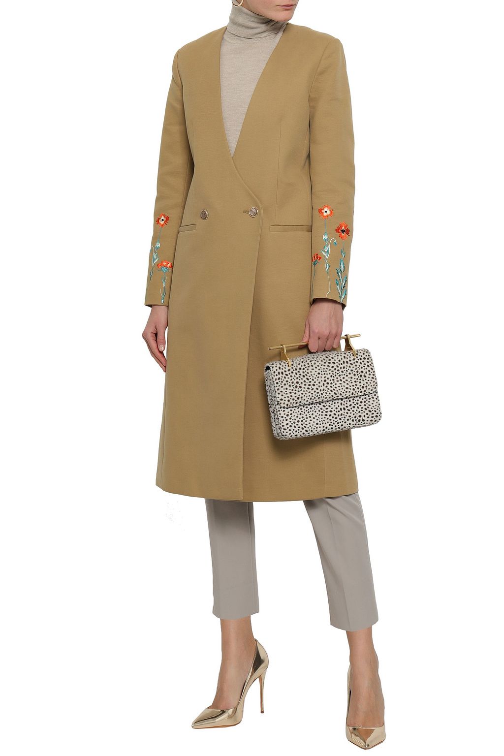 TEMPERLEY LONDON معطف من الغبردين القطني مع صفّين من الأزرار