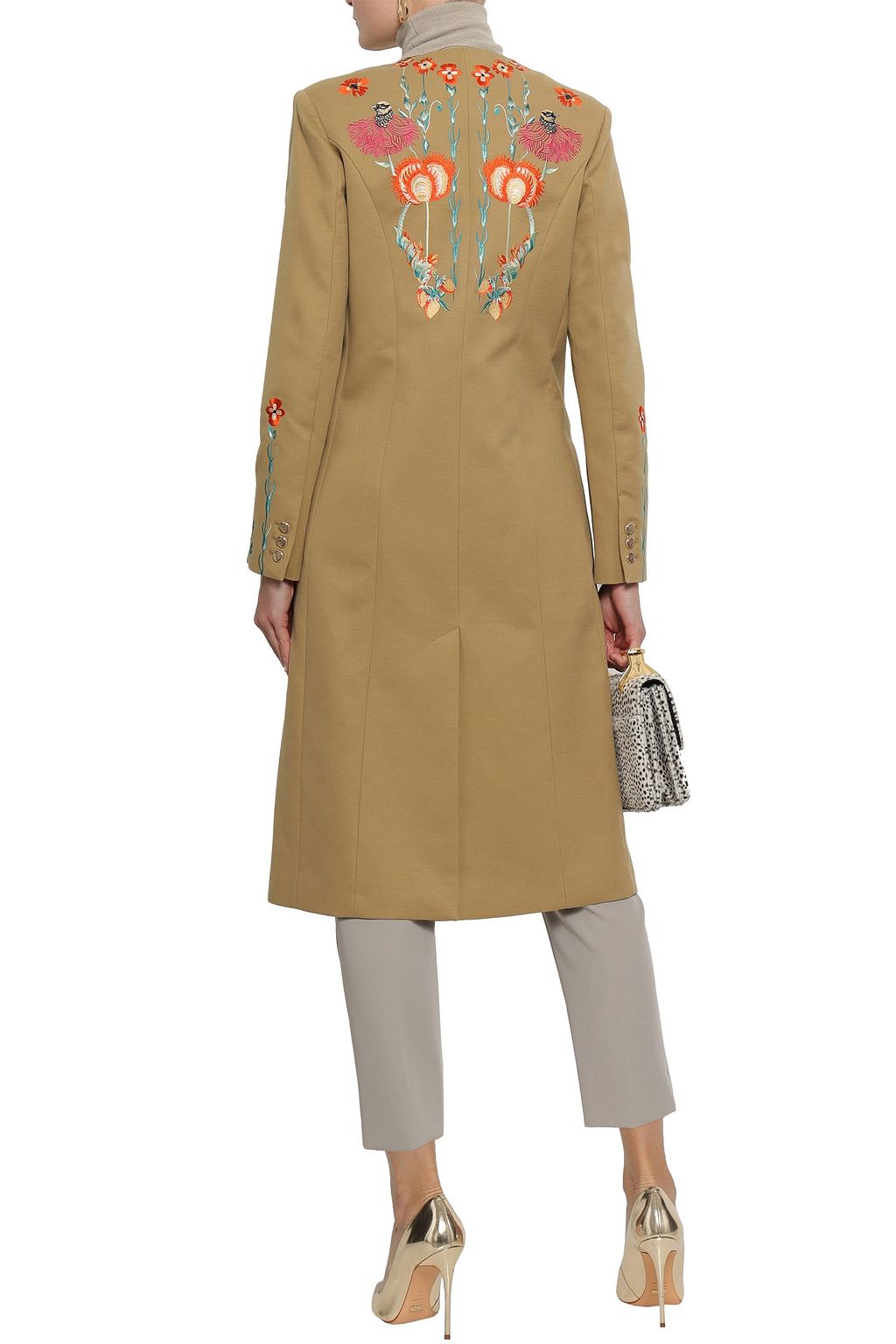 TEMPERLEY LONDON معطف من الغبردين القطني مع صفّين من الأزرار