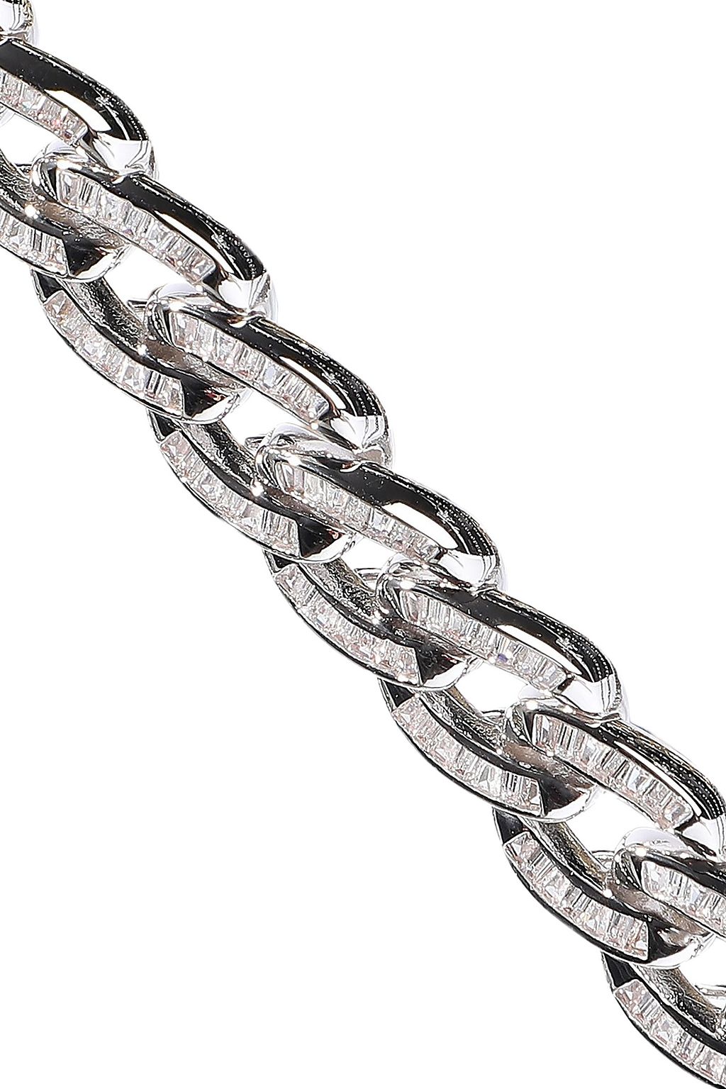 NOIR JEWELRY Chain Gang rhodium-plated crystal choker