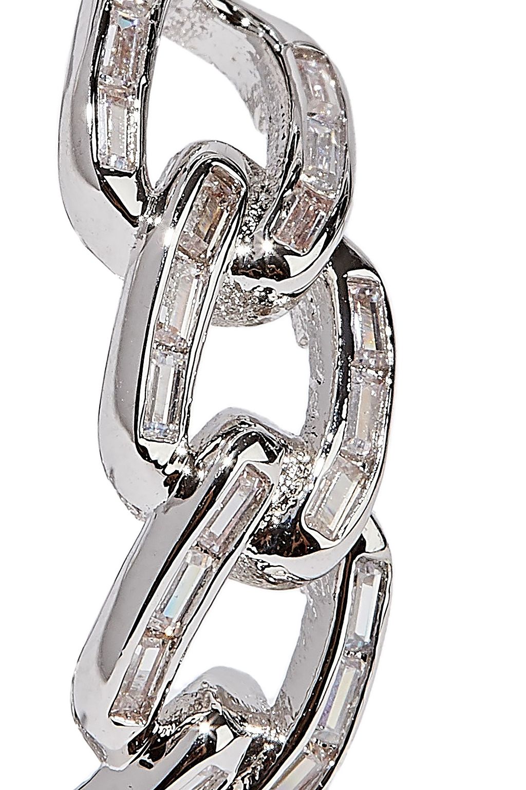 NOIR JEWELRY Rhodium-plated crystal hoop earrings