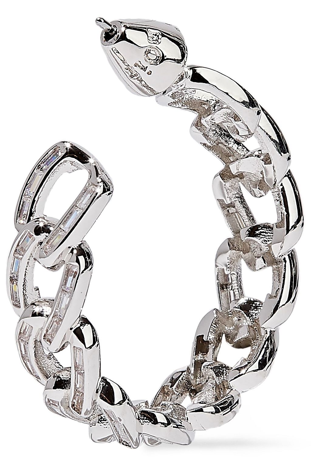 NOIR JEWELRY Rhodium-plated crystal hoop earrings