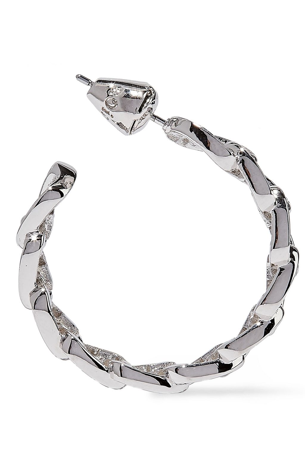 NOIR JEWELRY Rhodium-plated crystal hoop earrings