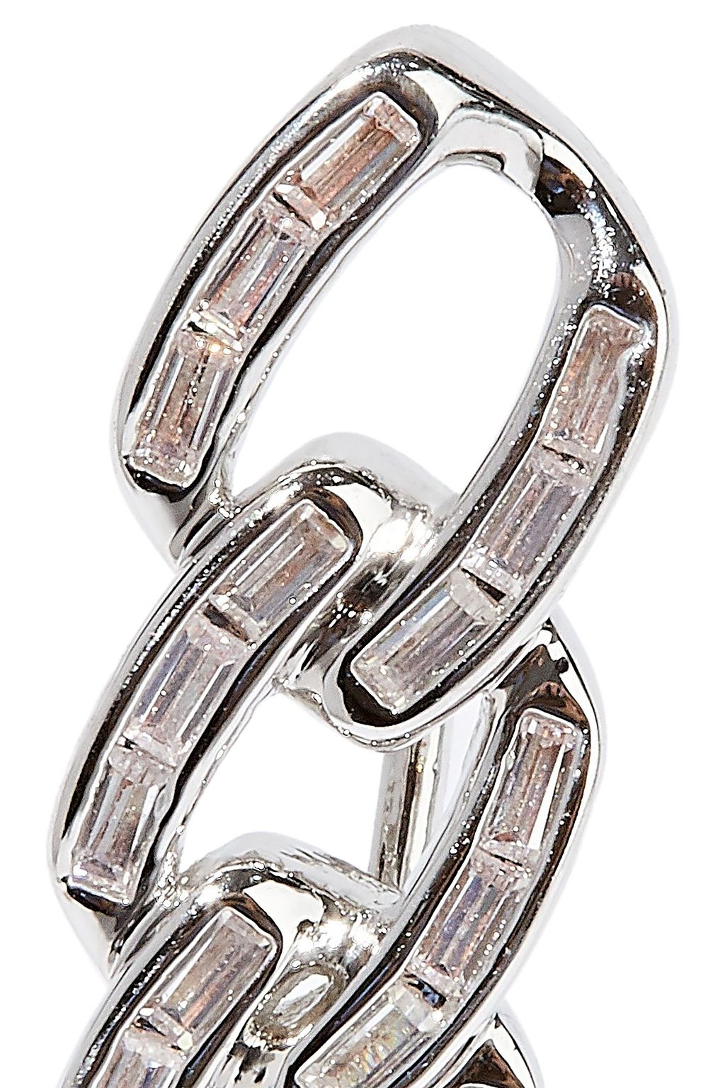 NOIR JEWELRY Chain Gang rhodium-plated crystal ear cuffs