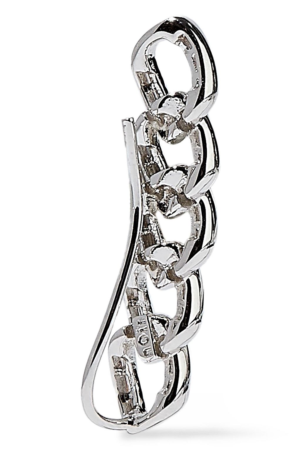 NOIR JEWELRY Chain Gang rhodium-plated crystal ear cuffs