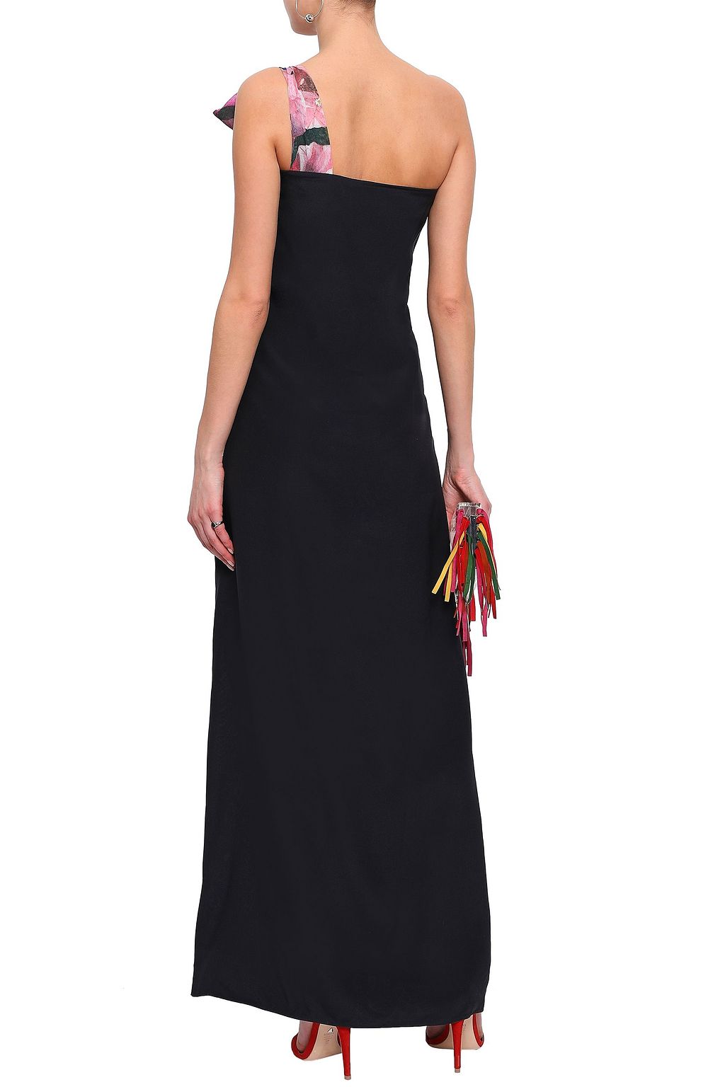 ISOLDA One-shoulder silk maxi dress