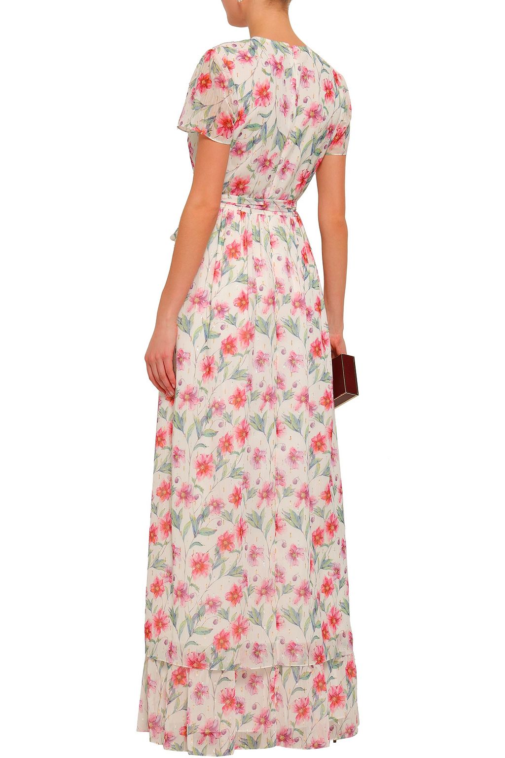MIKAEL AGHAL Belted fil coupé georgette gown