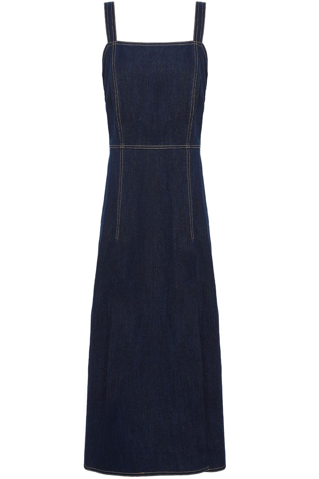 dark denim midi dress