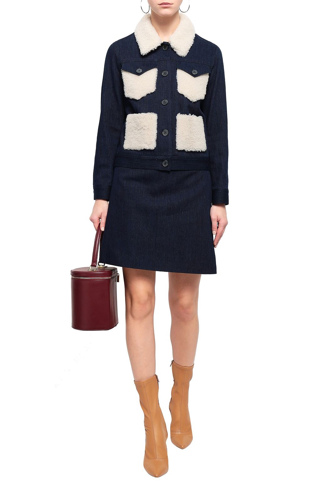 ADAM LIPPES Flared denim mini skirt