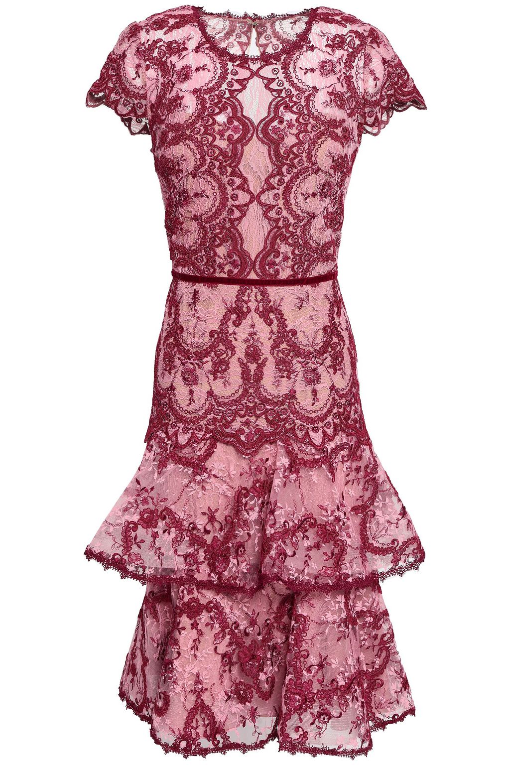 embroidered lace tiered dress michael kors