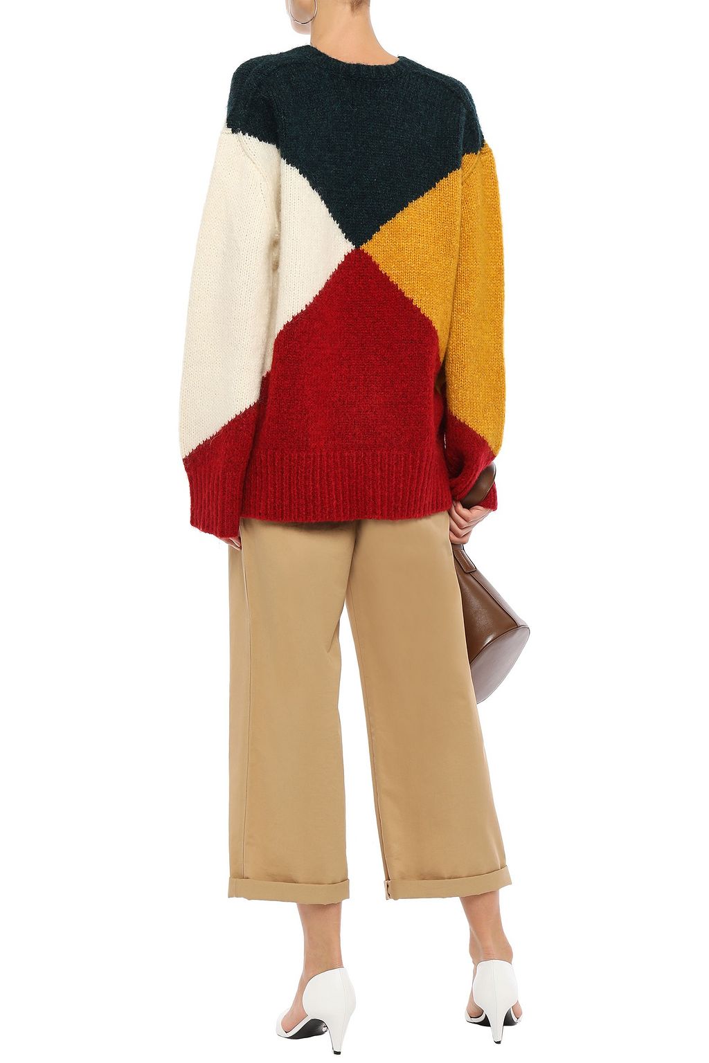 DEREK LAM Color-block intarsia-knit sweater