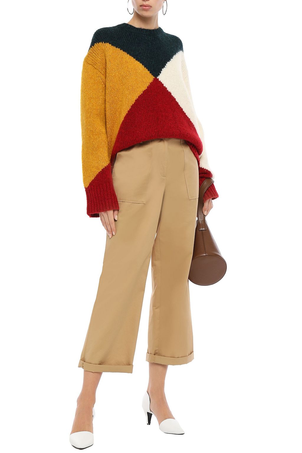 DEREK LAM Color-block intarsia-knit sweater