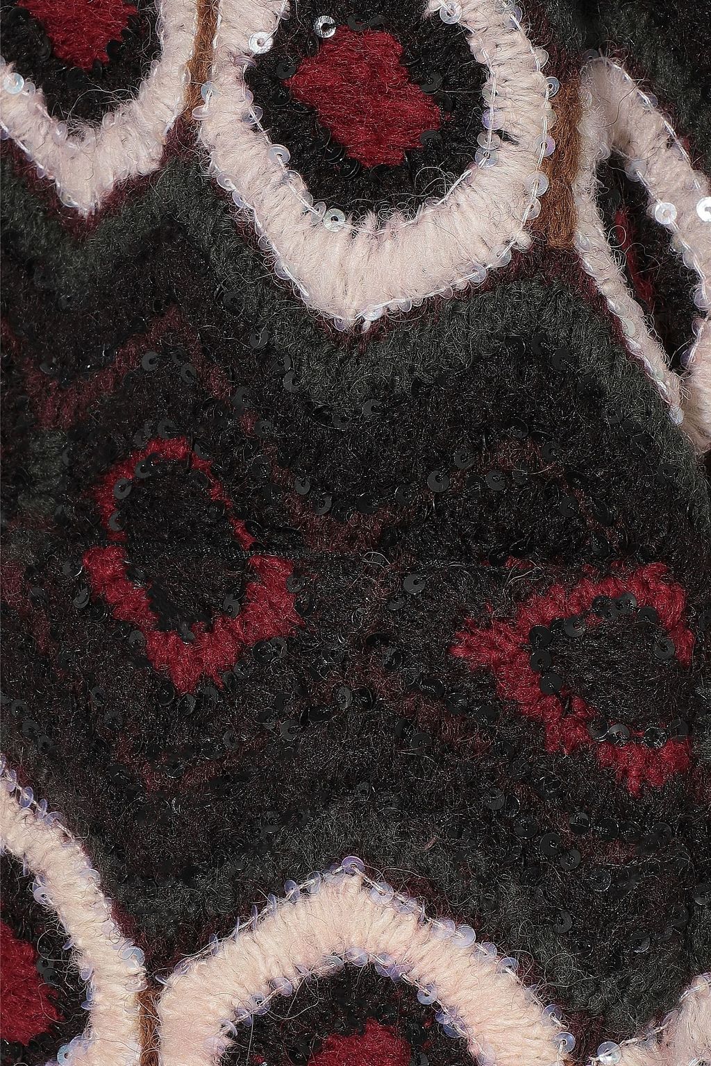 VALENTINO GARAVANI Sequin-embellished jacquard-knit coat