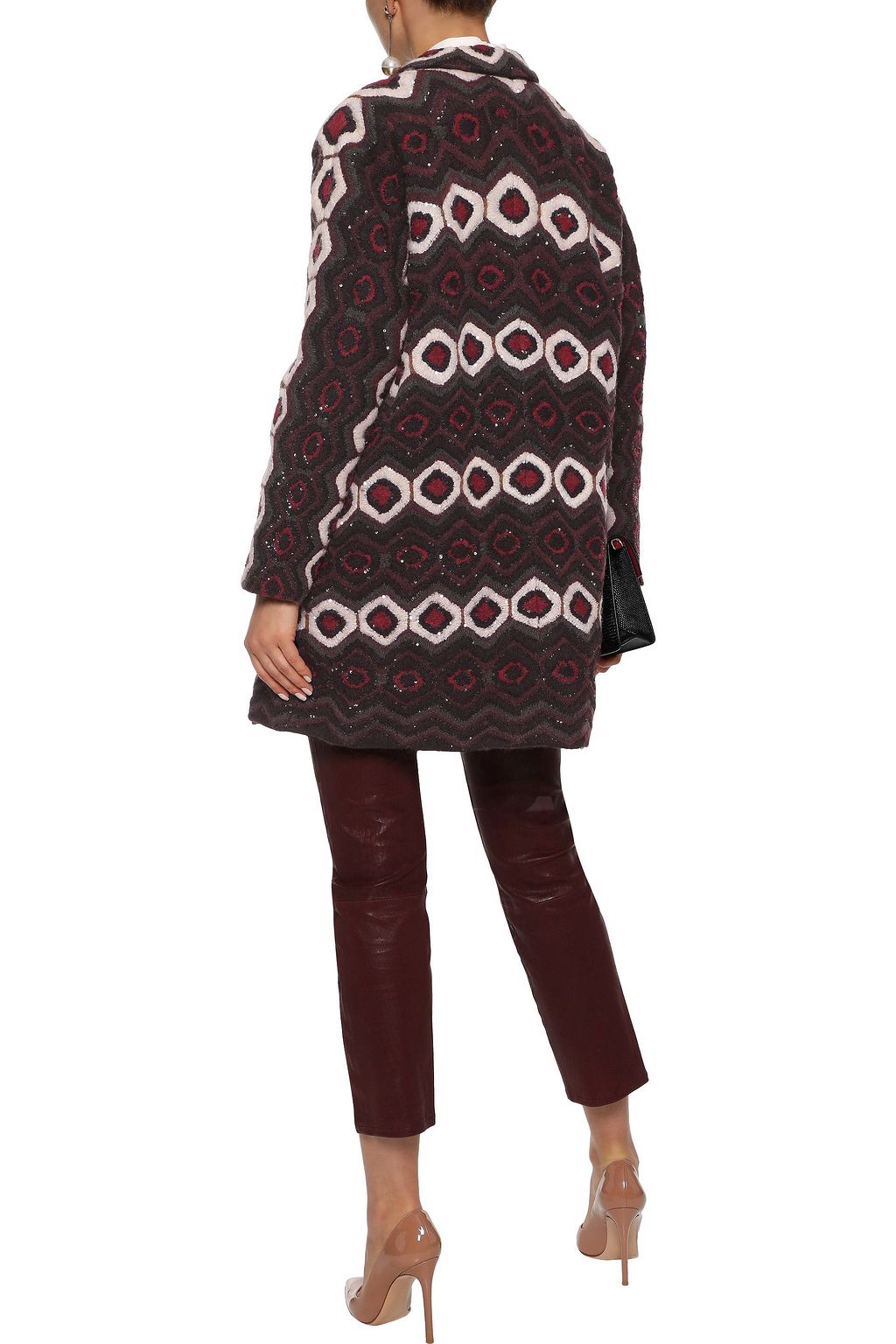 VALENTINO GARAVANI Sequin-embellished jacquard-knit coat