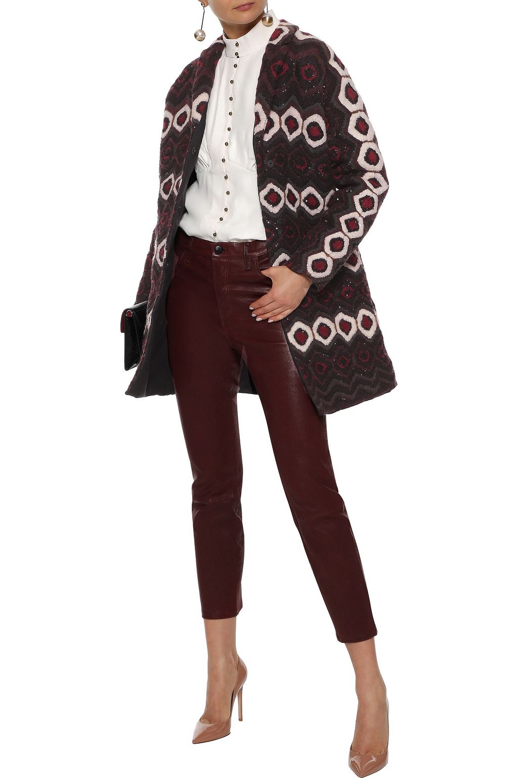 VALENTINO GARAVANI Sequin-embellished jacquard-knit coat