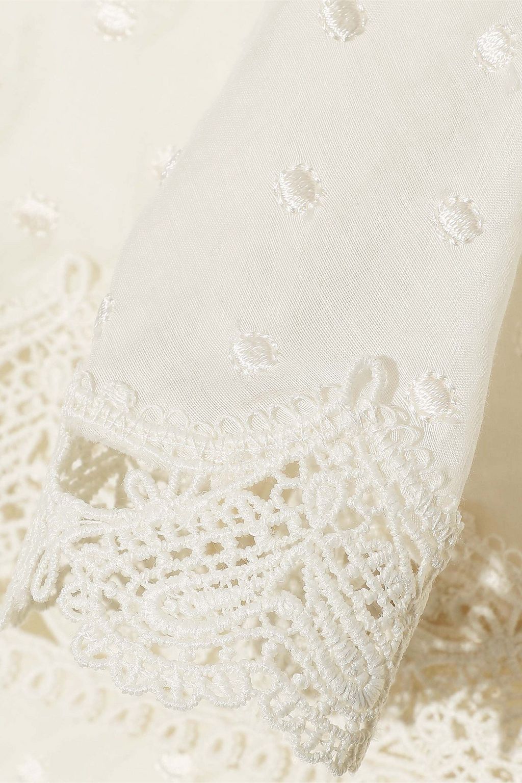 ZIMMERMANN Painted Heart Love off-the-shoulder Swiss-dot cotton and silk-blend midi dress