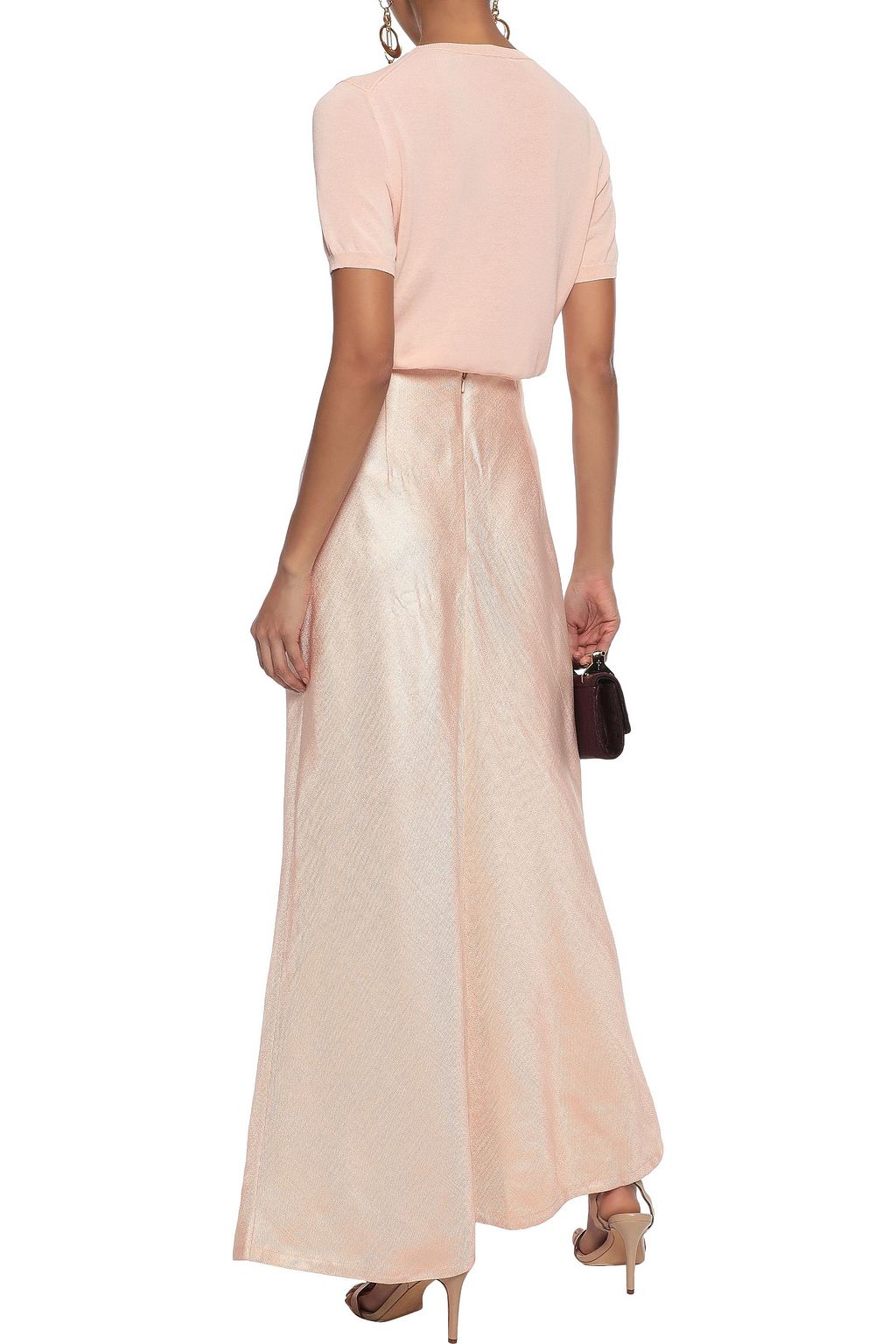 ZIMMERMANN Painted Heart Empire satin-twill maxi skirt