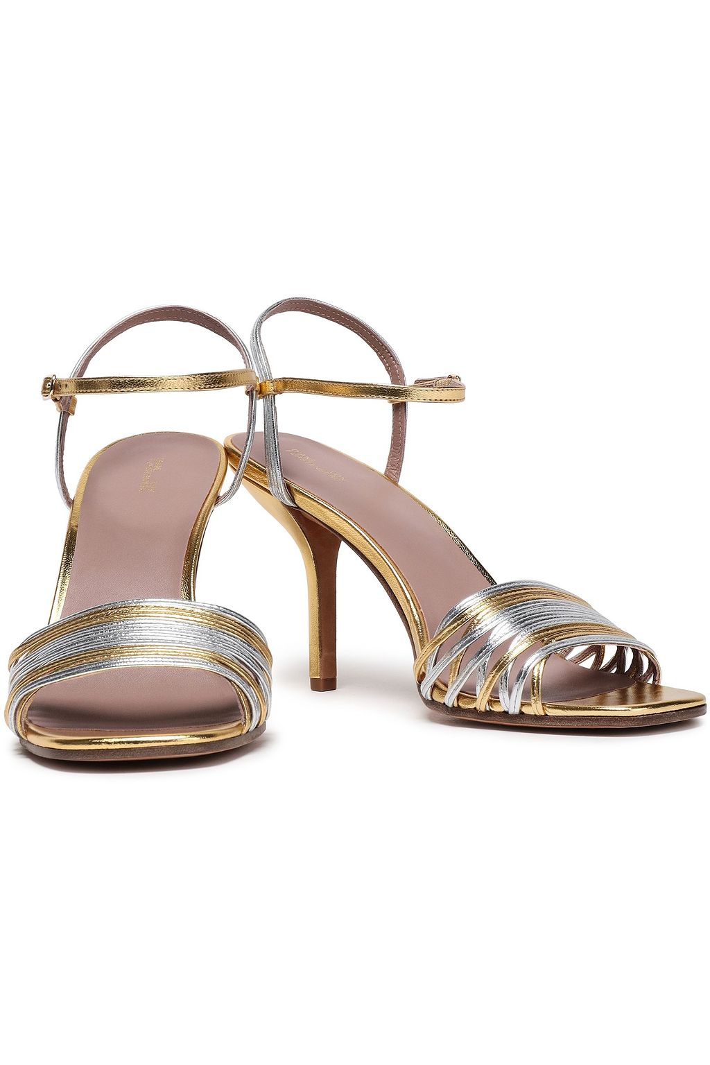 DIANE VON FURSTENBERG Federica two-tone metallic leather sandals
