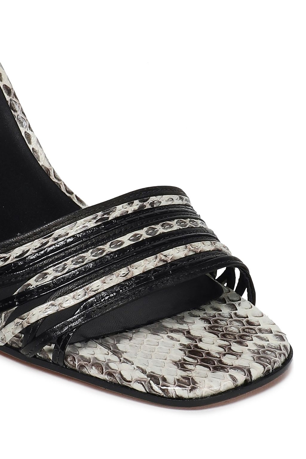 DIANE VON FURSTENBERG Federica smooth and snake-effect leather sandals