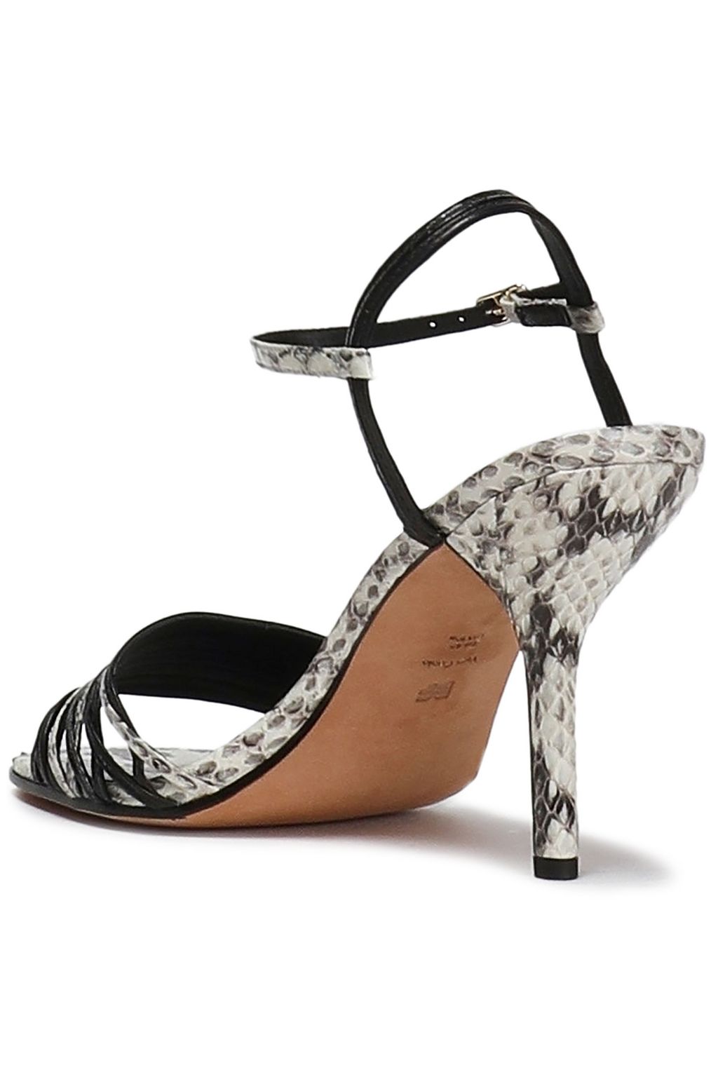 DIANE VON FURSTENBERG Federica smooth and snake-effect leather sandals