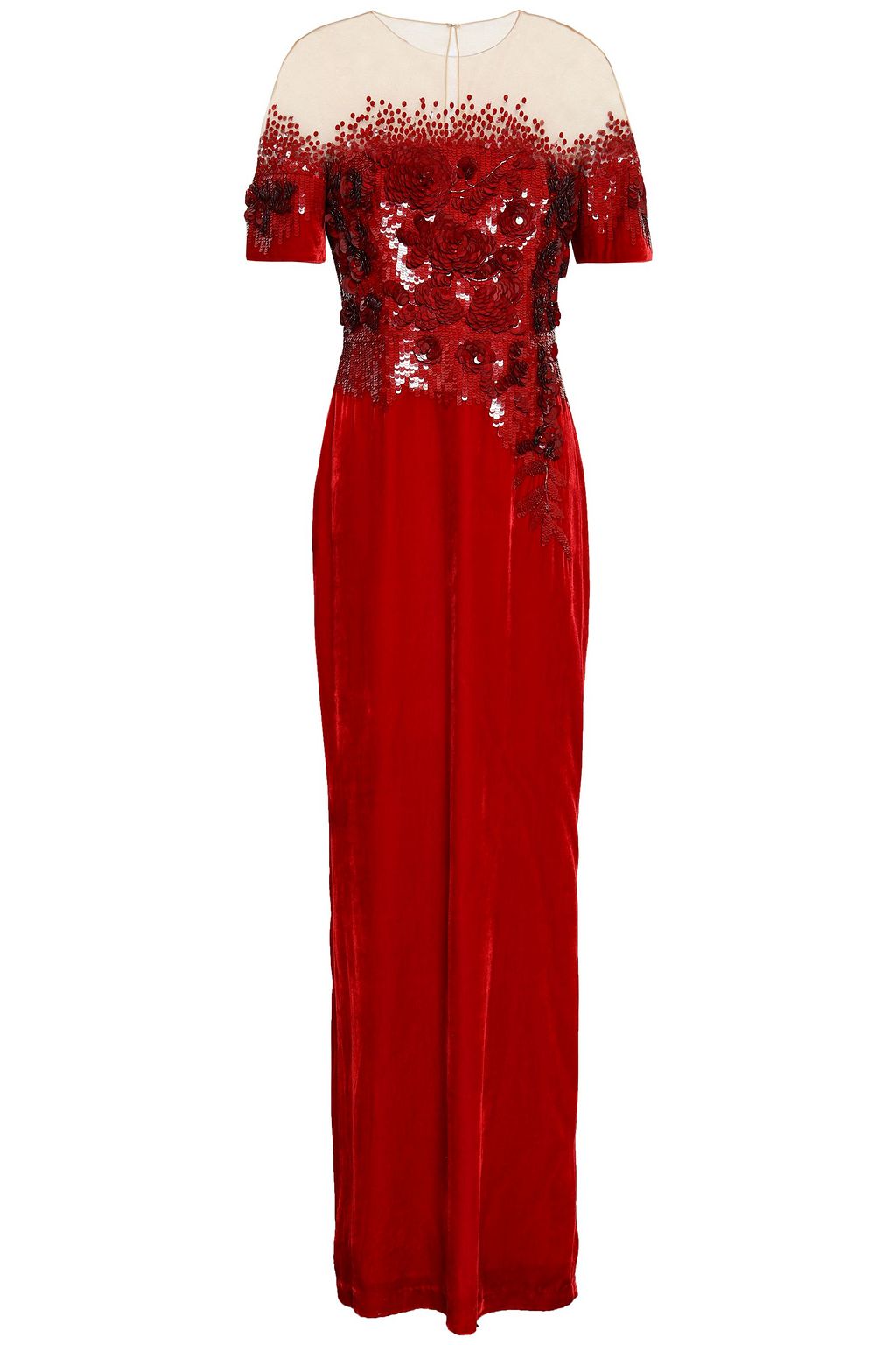 red velvet gown designs
