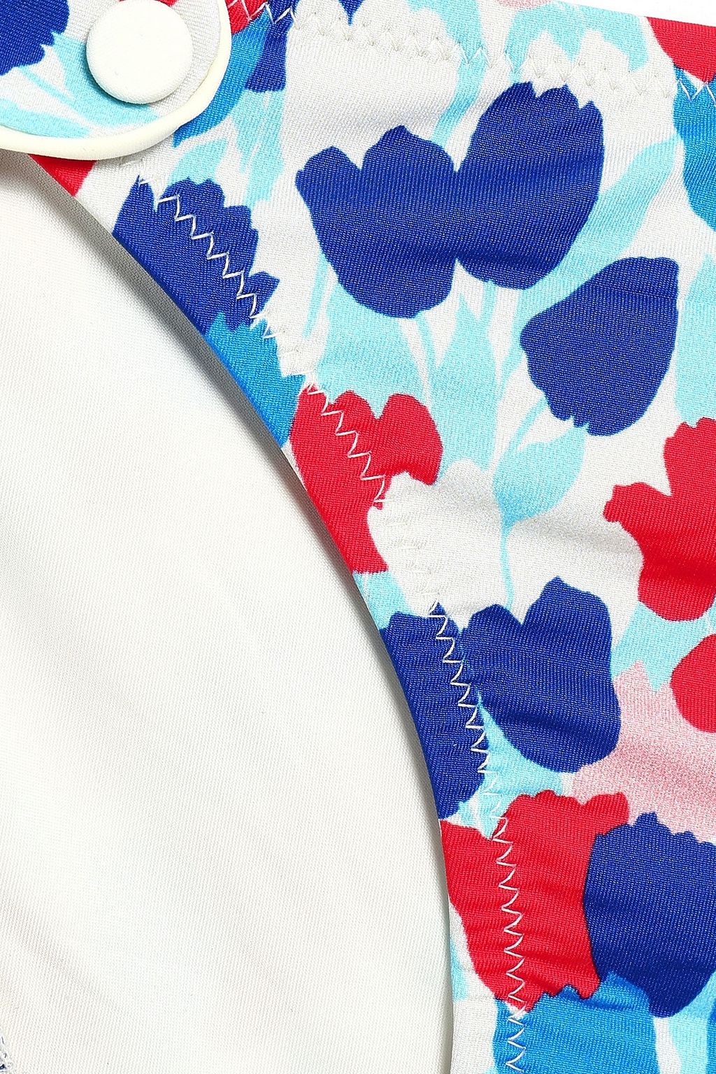 MORGAN LANE Isla button-detailed printed low-rise bikini briefs