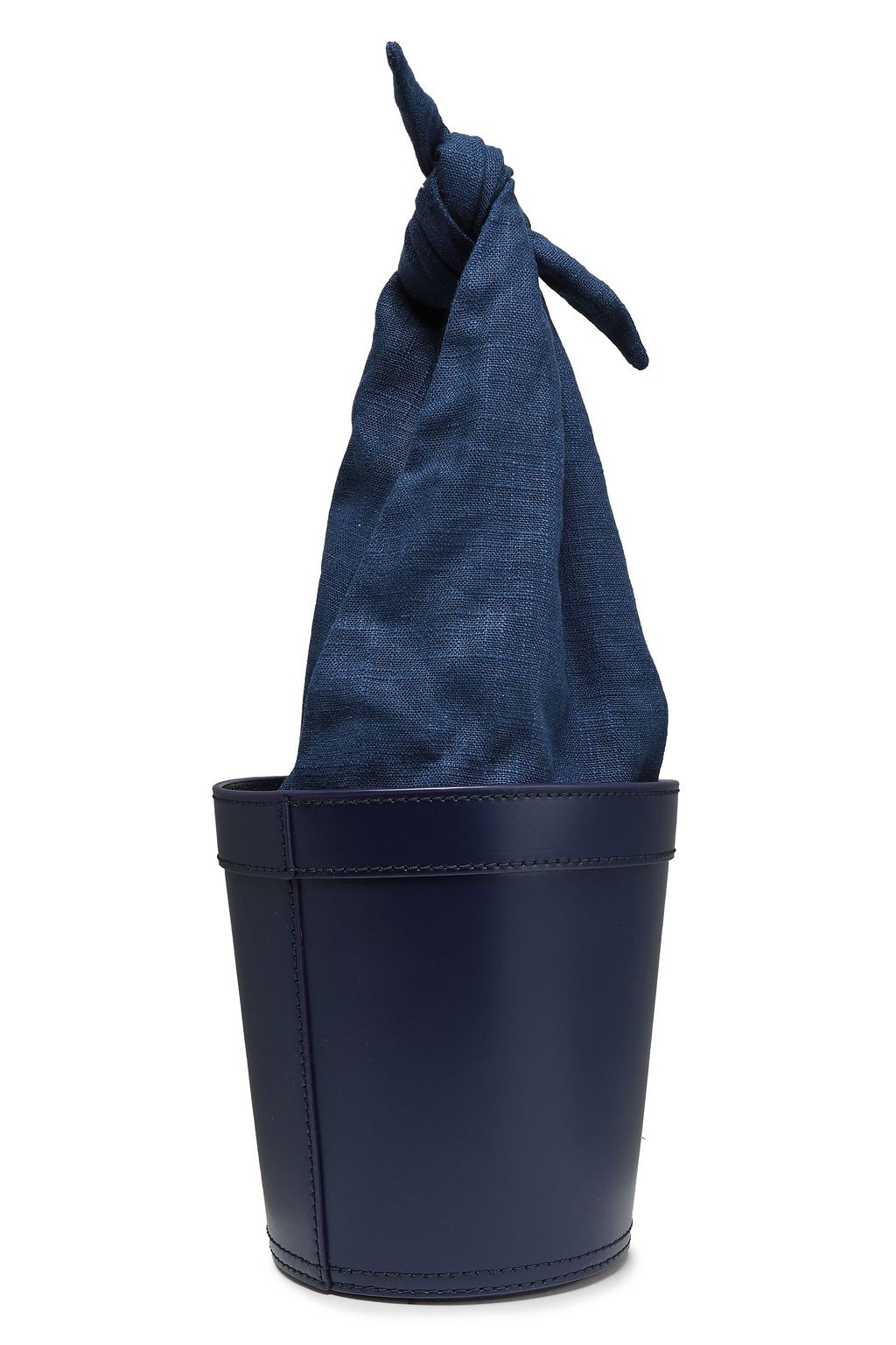 canvas and leather bucket bag