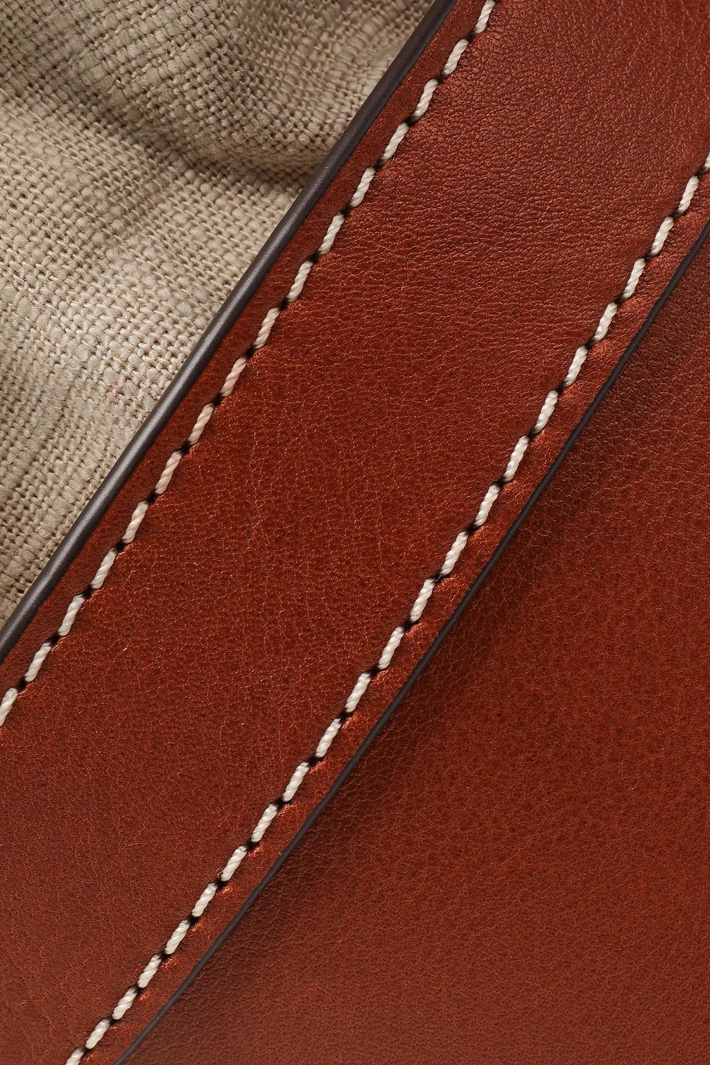 STAUD Britt knotted canvas and leather bucket bag