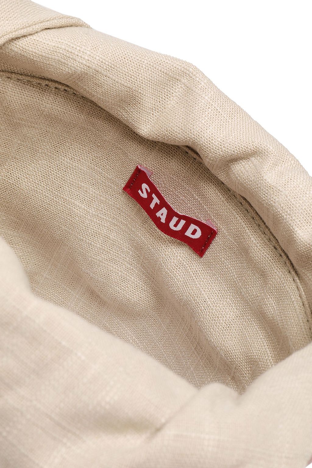 STAUD Britt knotted canvas and leather bucket bag