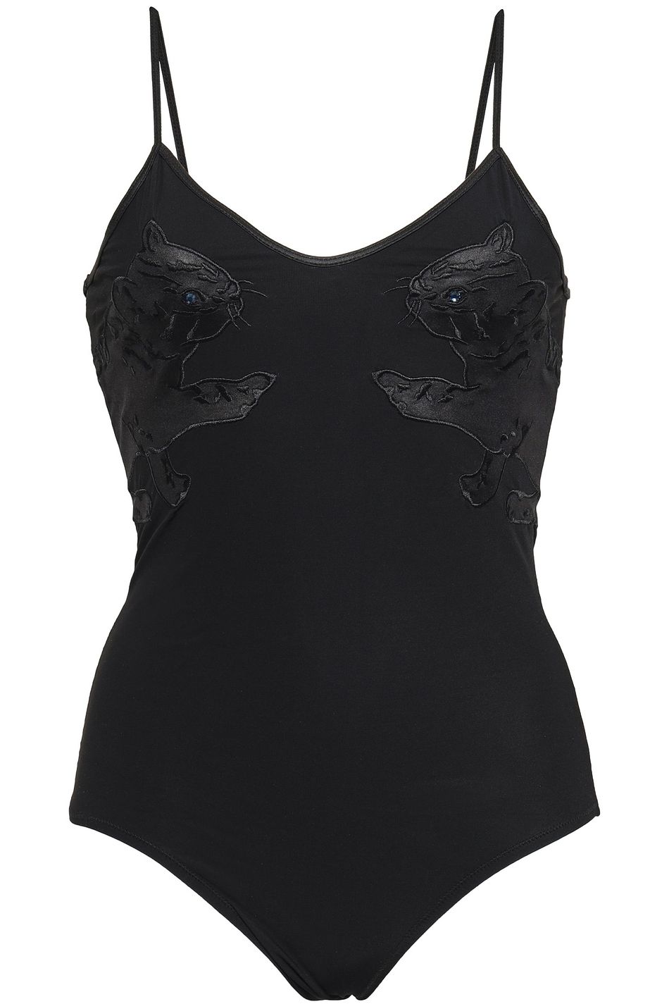 black embellished swimsuit