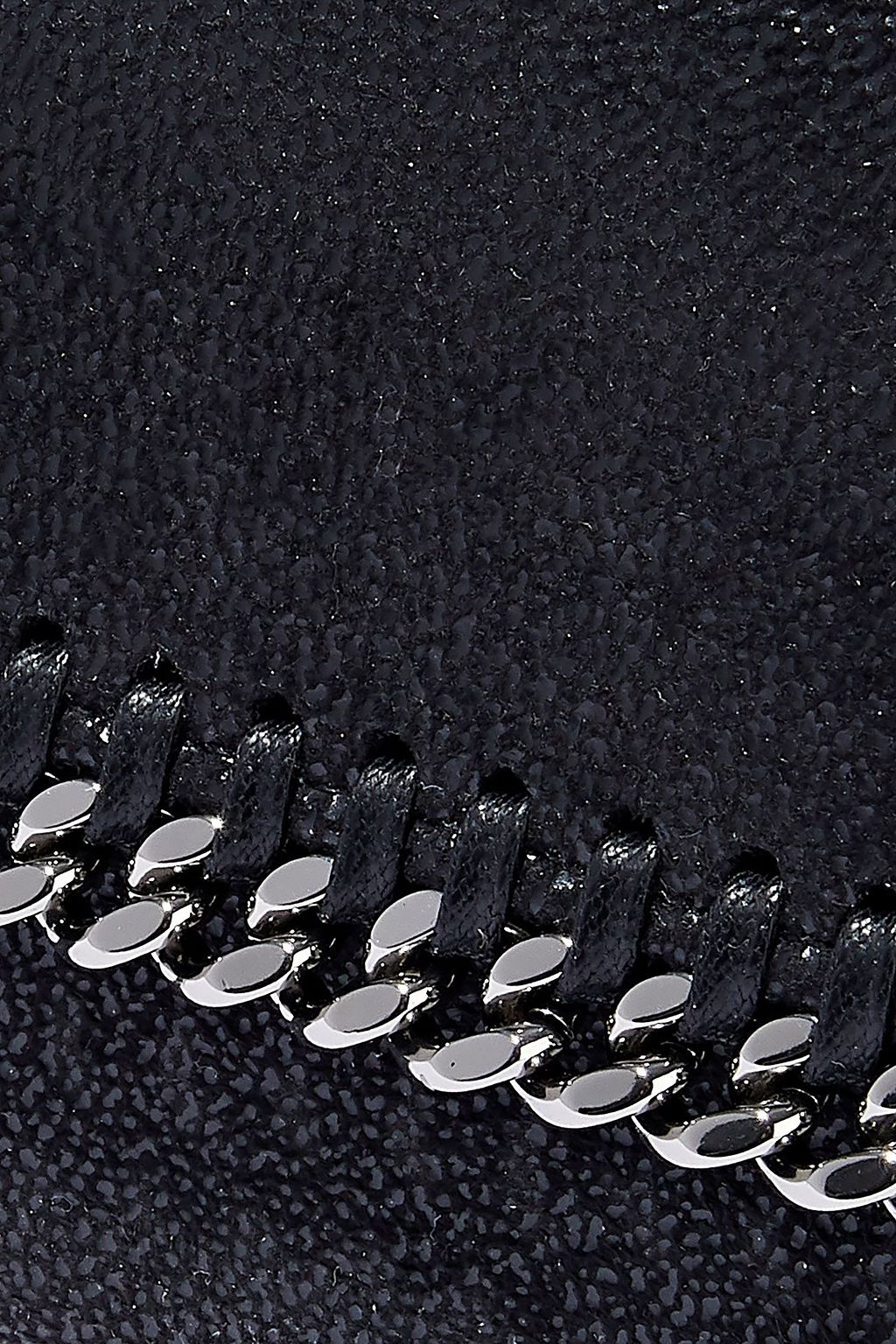 STELLA MCCARTNEY Falabella chain-embellished faux brushed-leather wallet