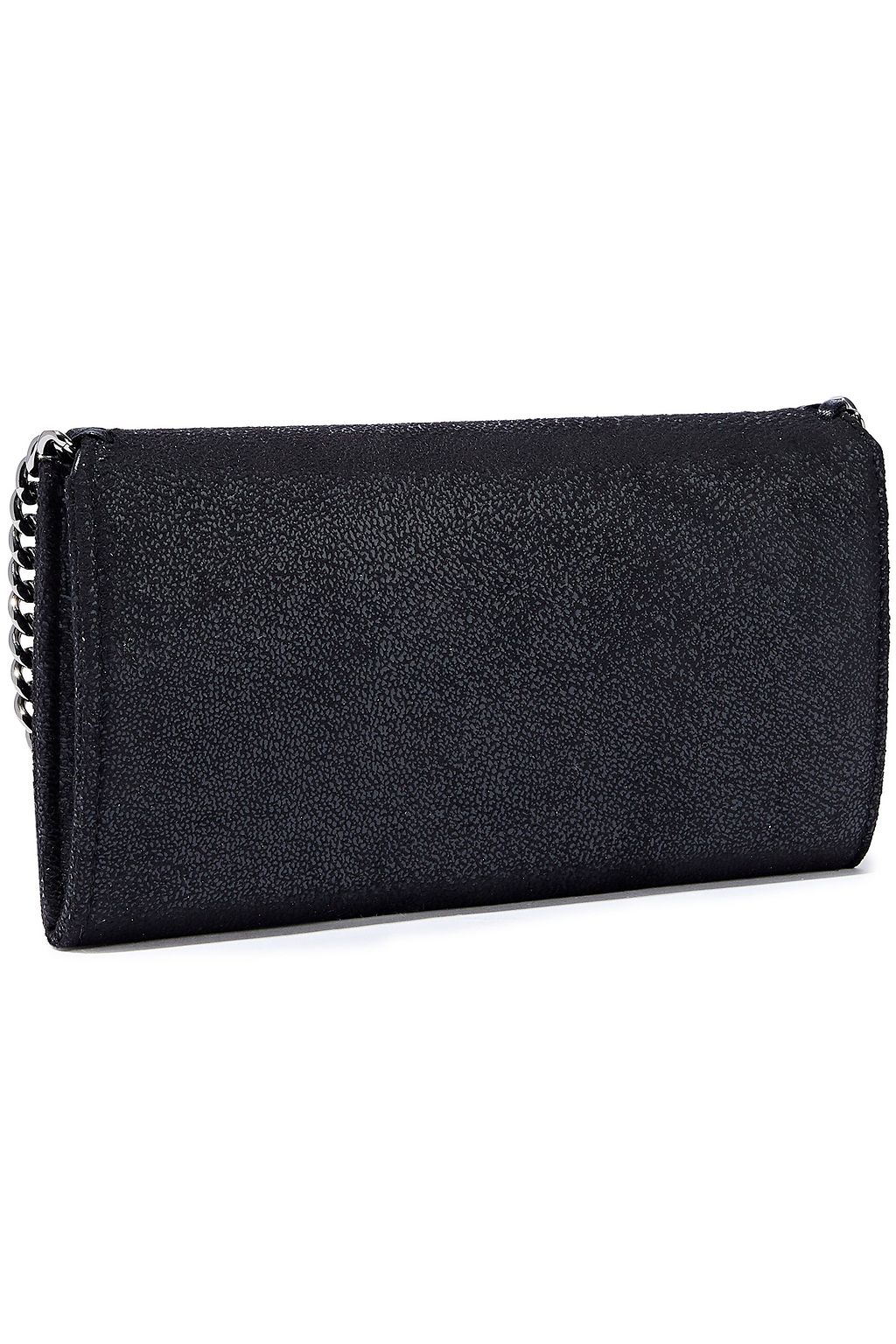 STELLA MCCARTNEY Falabella chain-embellished faux brushed-leather wallet