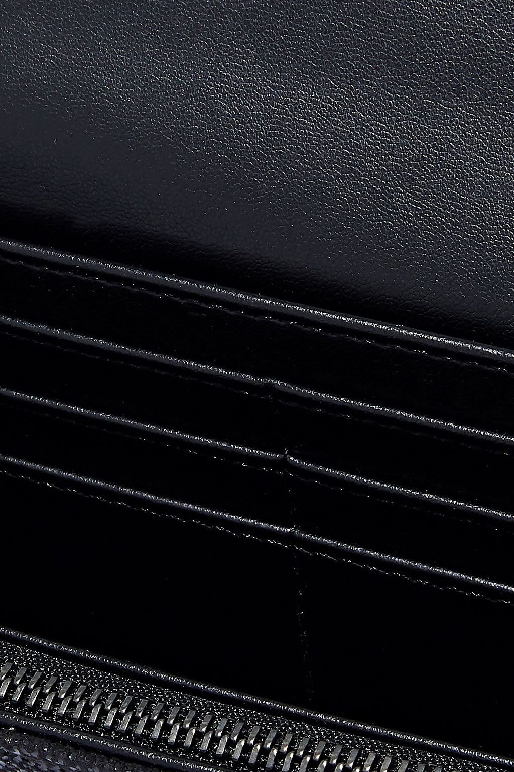 STELLA MCCARTNEY Falabella chain-embellished faux brushed-leather wallet