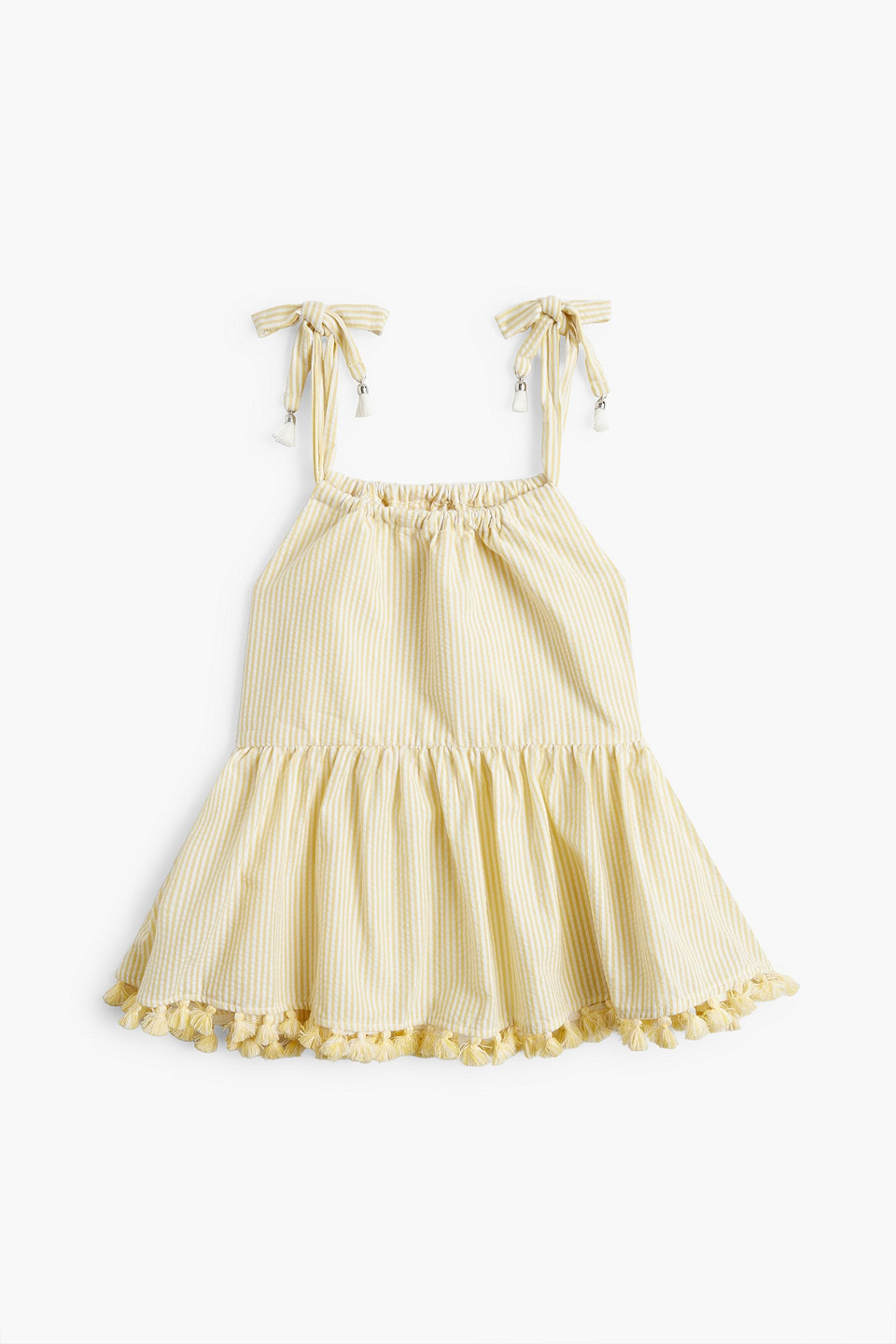 zimmermann - kids lumino gathered striped cotton top - yellow - 2 years