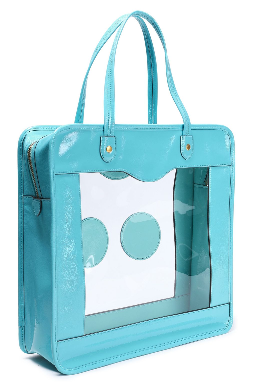 ANYA HINDMARCH Rainy Day appliquéd PVC and crinkled patent-leather tote