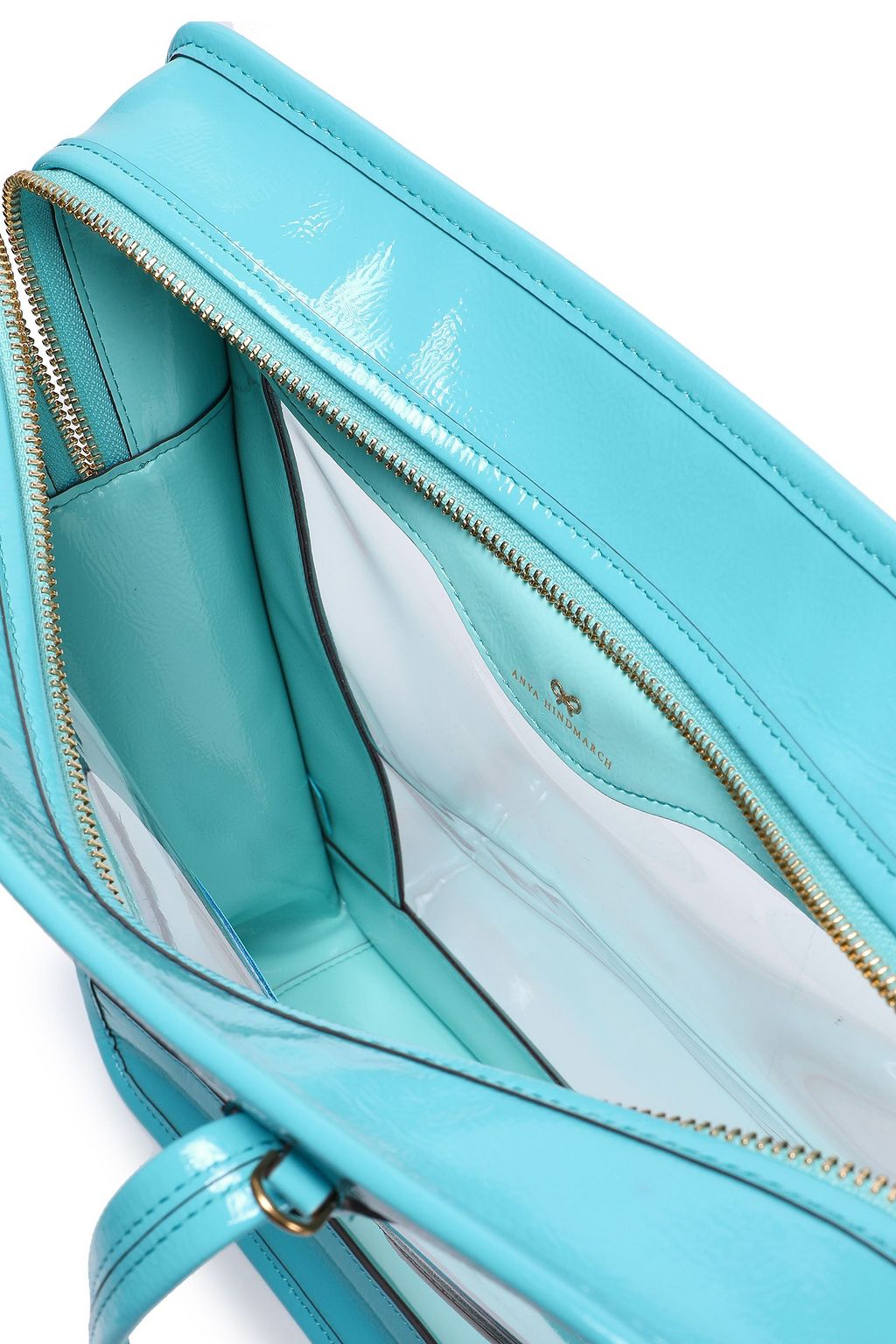 ANYA HINDMARCH Rainy Day appliquéd PVC and crinkled patent-leather tote